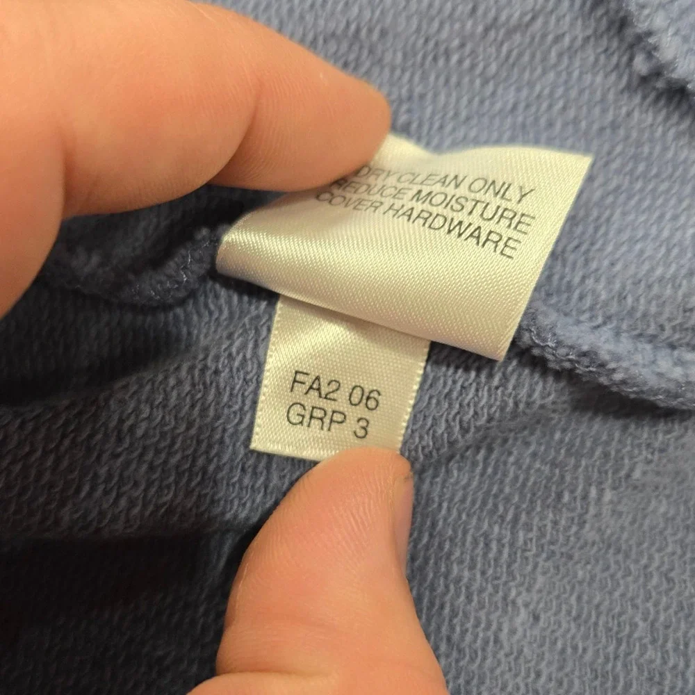 Y2K St John Sport Blue Knit Jacket Shearling Collar Asymmetrical Zip Size Medium - Picture 10 of 11